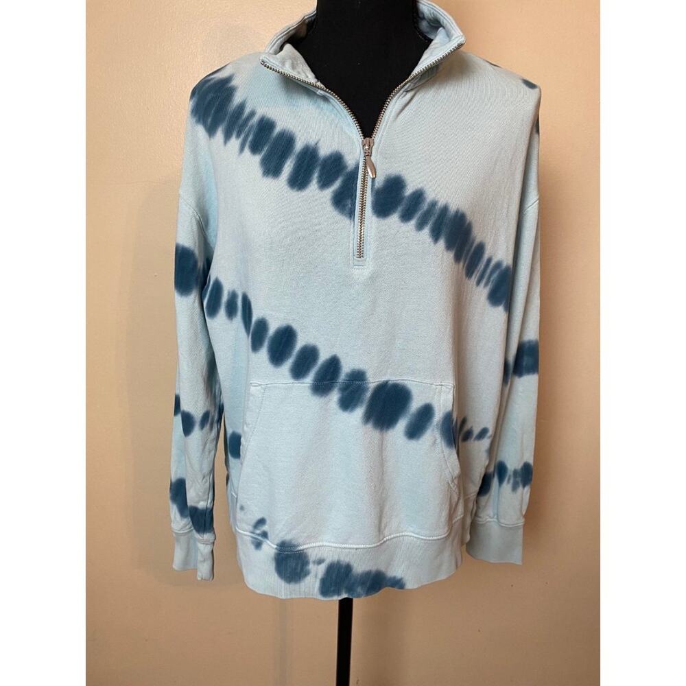 Old Navy Quarter Zip sweater womens small blue tie dye 1/4 pullover